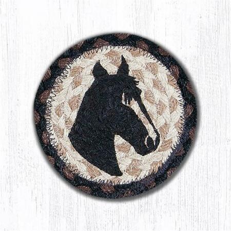 CAPITOL IMPORTING CO 5 in. Horse Portrait Individual Coaster Rug 31-IC313HP